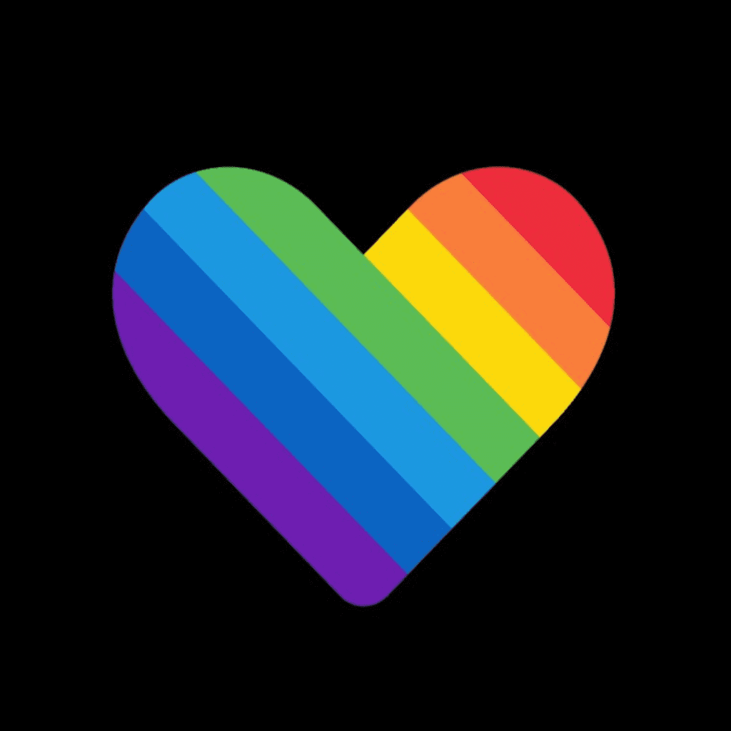 Black background with a rainbow colored heart to signify the Club Q Shooting